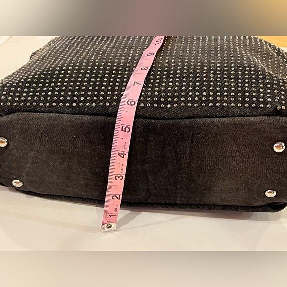 BLACK STUDDED BAG—LIKE NEW CONDITION—MADE NICE—GREAT HARDWARE—COOL—NOELLE - Picture 6 of 16